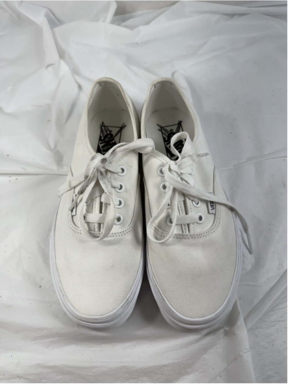 Vans Authentic True White Canvas Classic Skate Shoes Size 7 US